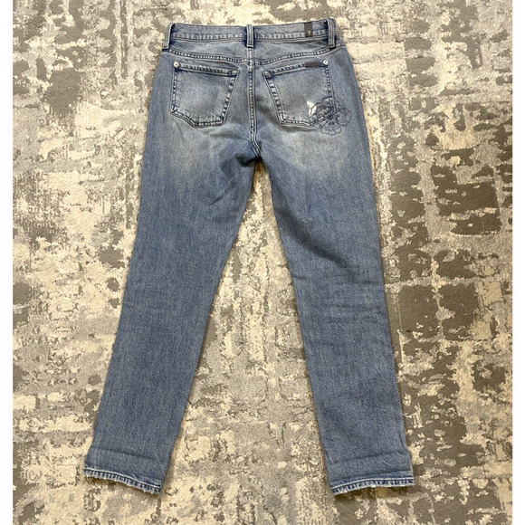 7FAM 7 for all Mankind Womens 25 Floral Embroidered Josefina Jeans - Picture 6 of 14